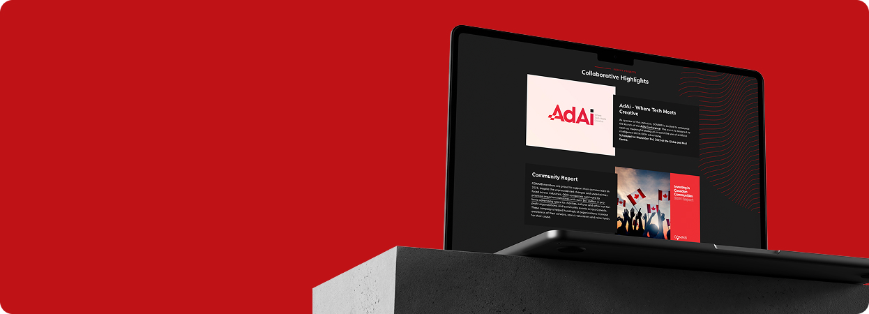 Visco Studio web design project for the Canadian Out-of-Home Marketing Bureau showcasing AdAi and community highlights